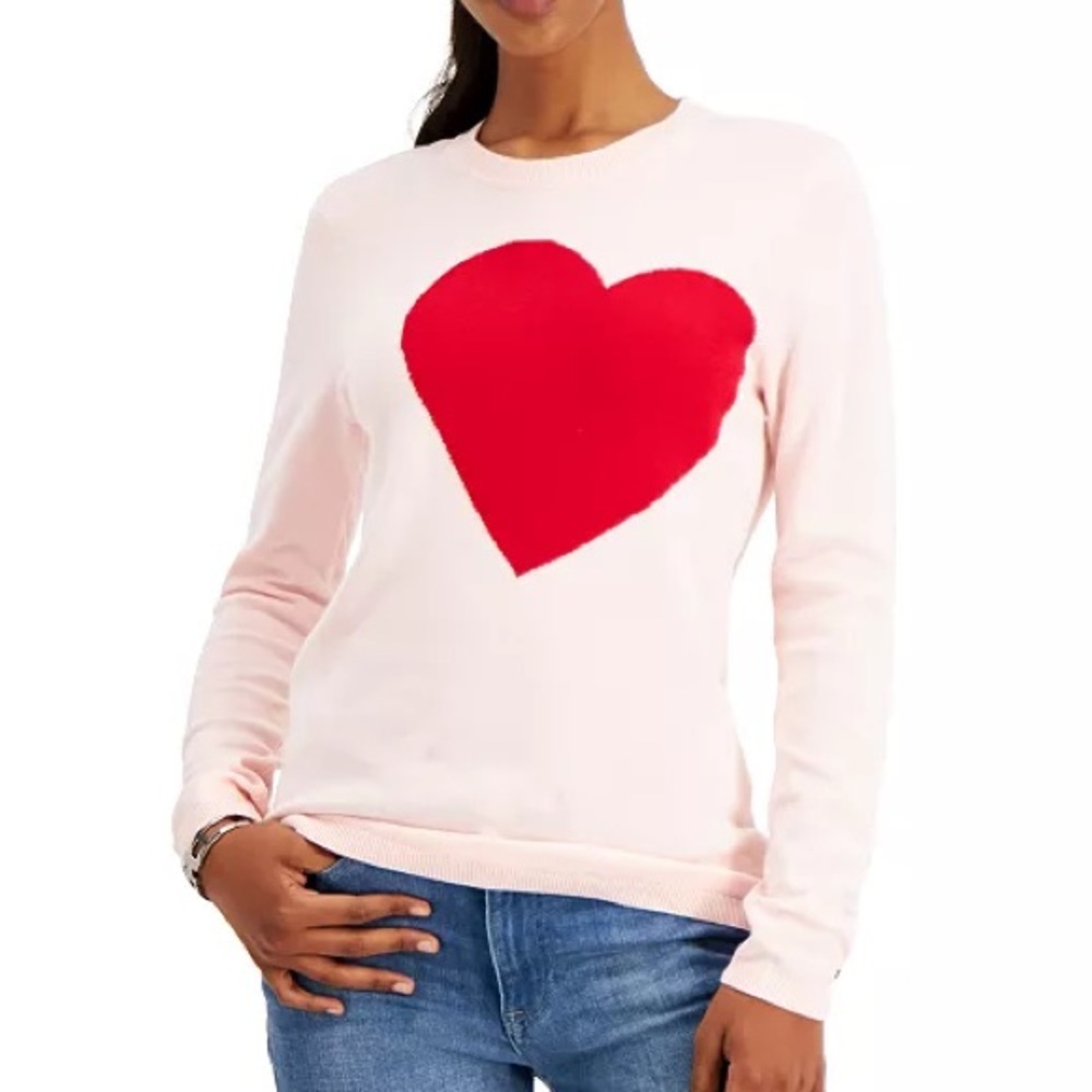 Tommy Hilfiger Cotton Heart Intarsia Sweater
